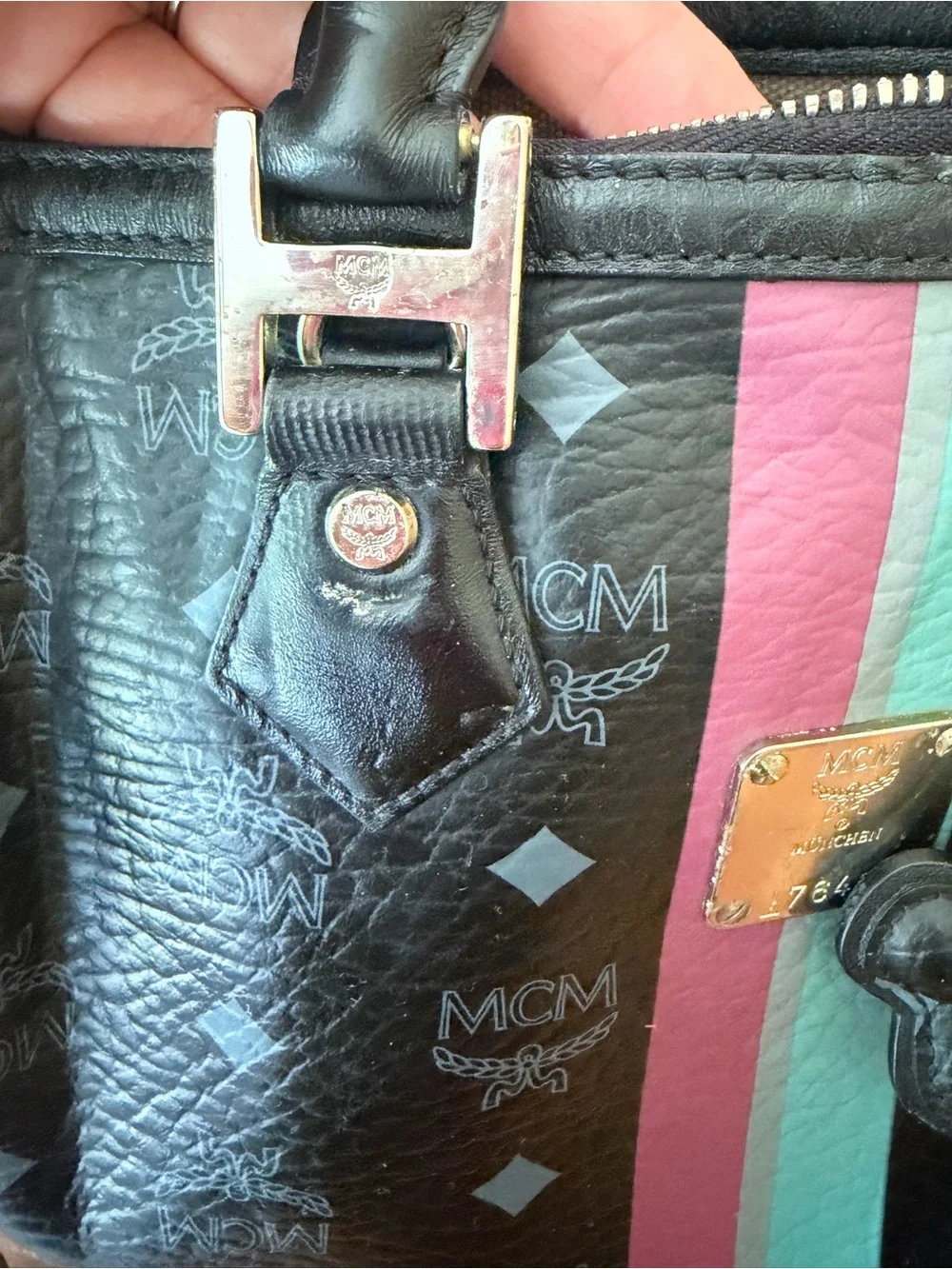 MCM monogram satchel Rare